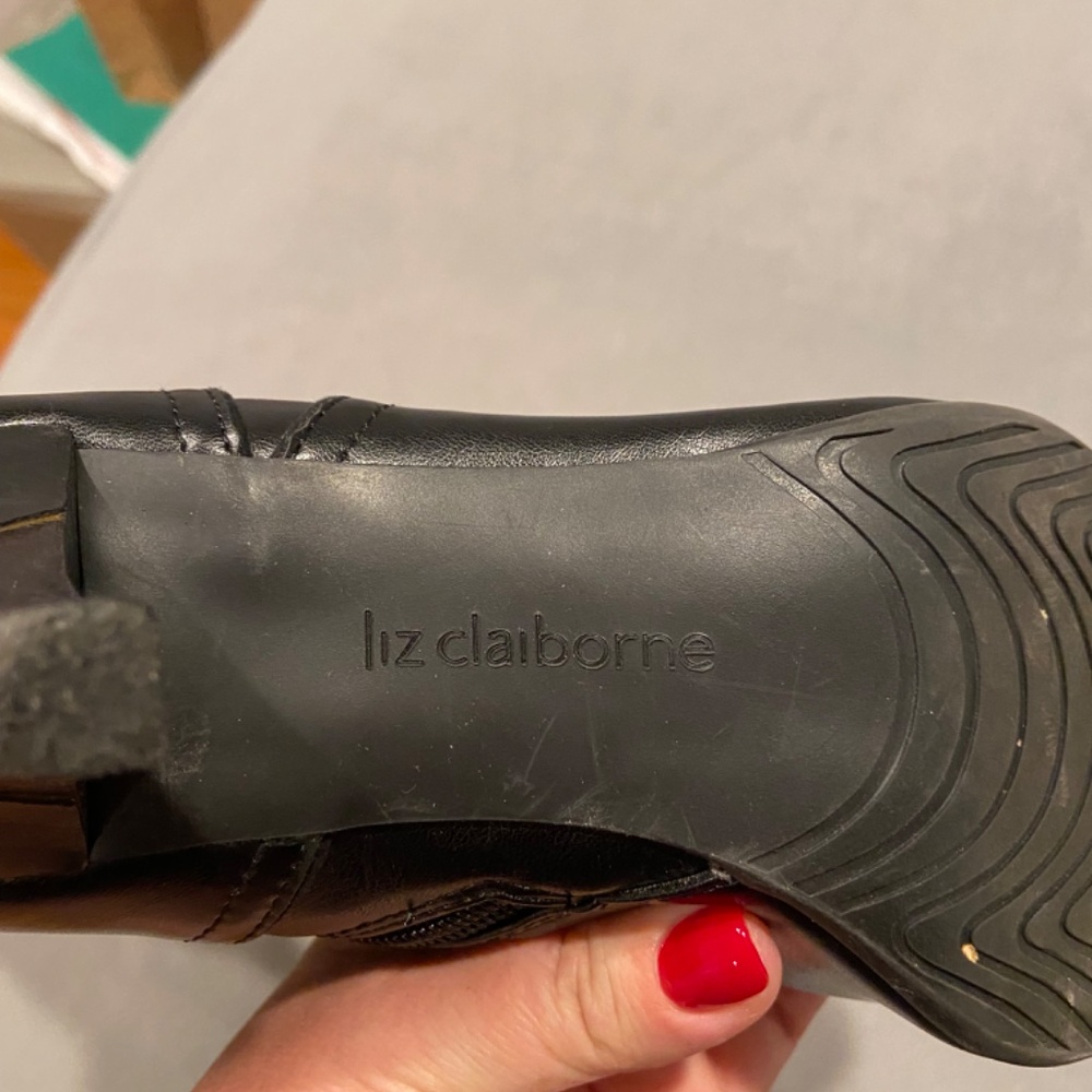 Liz Claiborne Black Knee-High Boots, Size 9, 3” Heel - Picture 7 of 10